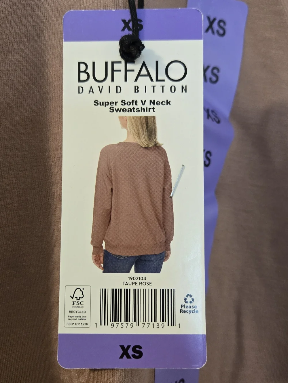Buffalo David Bitton Women's Pullover Super Soft Cozy V Neck Rose Sweater XS